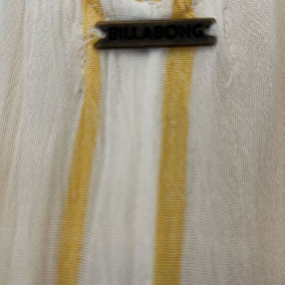 Billabong yellow white striped spaghetti strap flowy jumpsuit Size S NWT - Picture 7 of 9